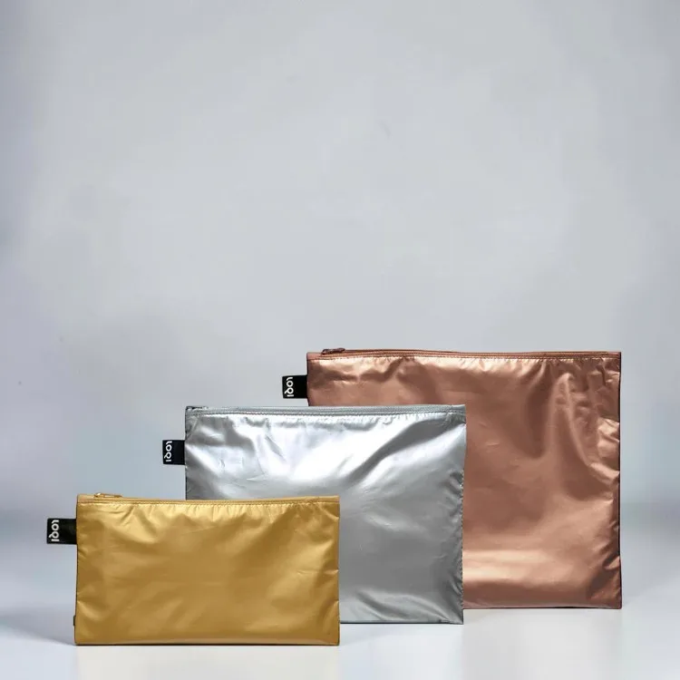 Imagem do produto  Loqi Bolsas Zip Pocket Metallic Gold, Silver, Rose Gold