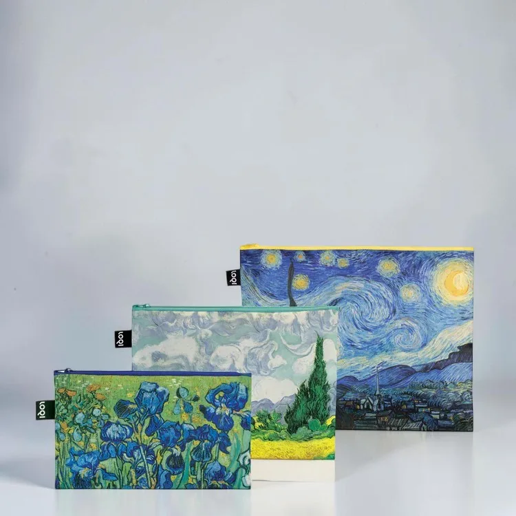 Imagem do produto  Loqi Bolsas Zip Pocket Vincent Van Gogh - Irises; A Wheatfield With Cypresses; The Starry Night