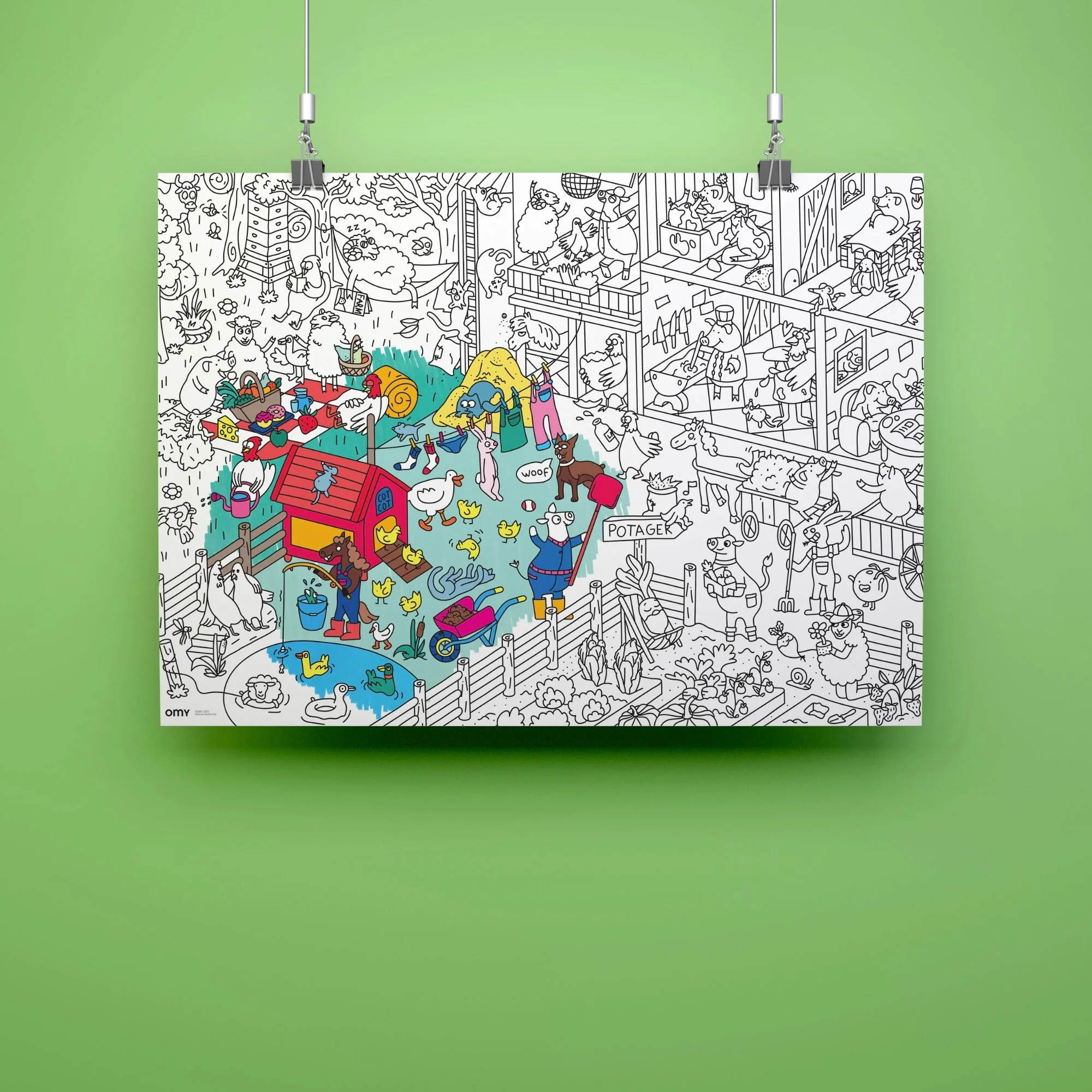 Omy Poster para Colorir - CRAZY FARM - Image 2