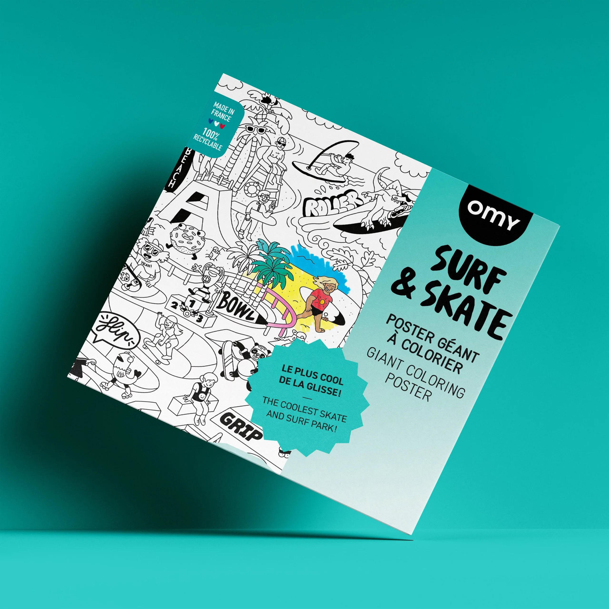 Imagem do produto  Omy Poster para Colorir - SURF & SKATE