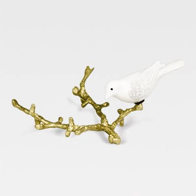 Imagem do produto  Canário Branco com Ramo em Latão Natural