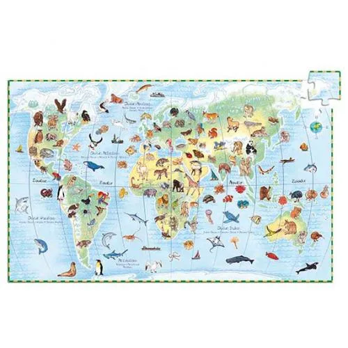 Imagem do produto  Djeco Animais do Mundo + Livro - Puzzle de Observação 100