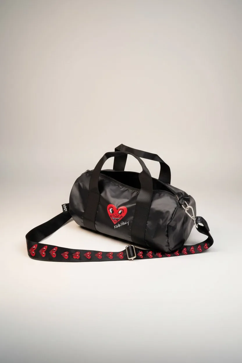 Imagem do produto  LOQI Mala Keith Haring Black Heart Face Metallic