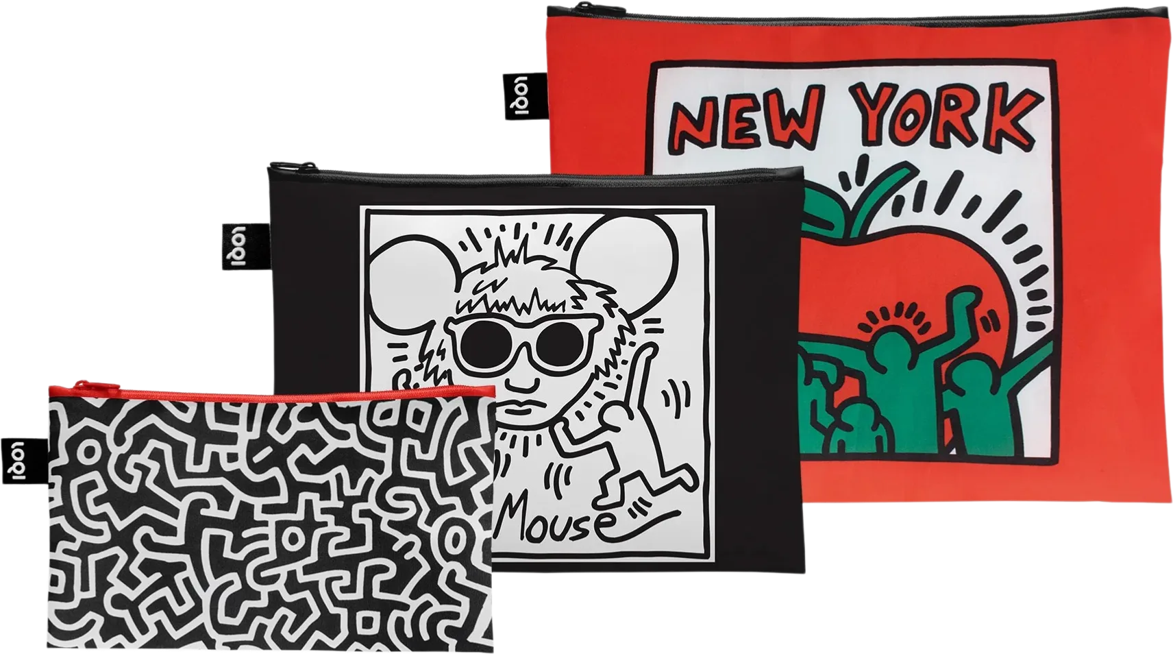 Imagem do produto  Loqi Zip Pockets Keith Haring Untitled, Andy Mouse, New York Recycled