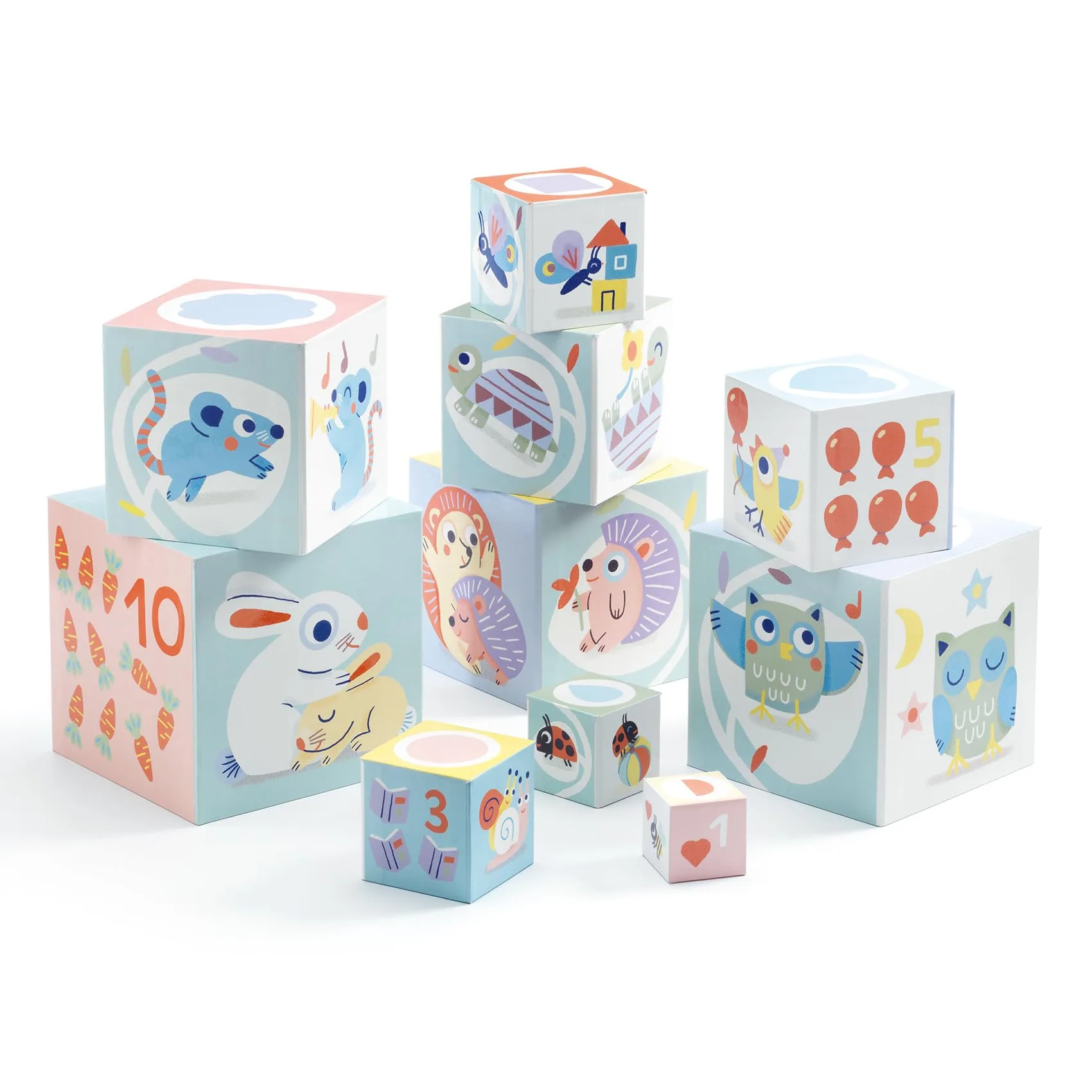 Imagem do produto  Djeco BabyBloki - Cubos para Empilhar com Tema Animal