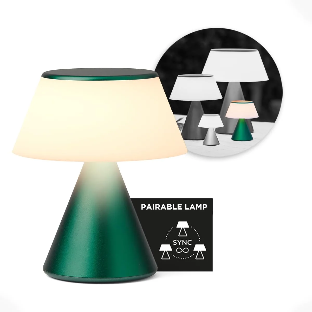Imagem do produto  Lexon Candeeiro LED Portátil - Verde-Escuro