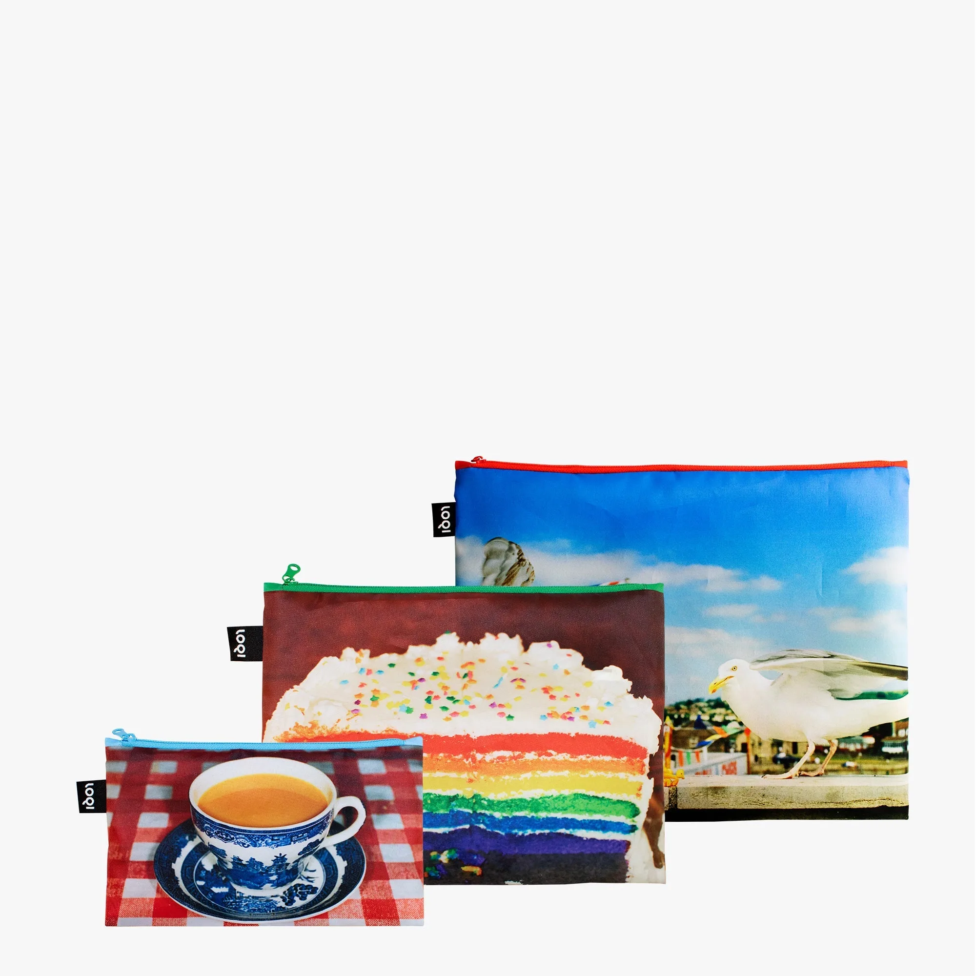 Imagem do produto  Loqi Bolsas Zip Pockets Martin Parr Seagulls, Real Food and England