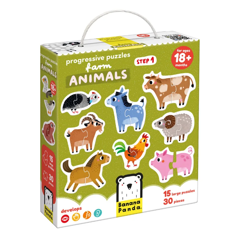 Imagem do produto  Banana Panda Progressive Puzzles Farm Animals 18M+