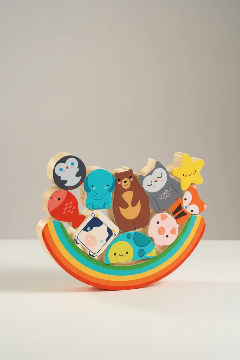 Imagem do produto  Djeco Puzzle de Madeira e Jogo de Equilíbrio Puzz & Boom Rainbow