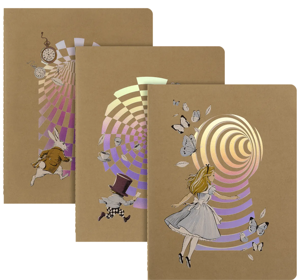Imagem do produto  Moleskine Conjunto 3 Cadernos Cahier Capa Soft XL Pautado Alice in Wonderland