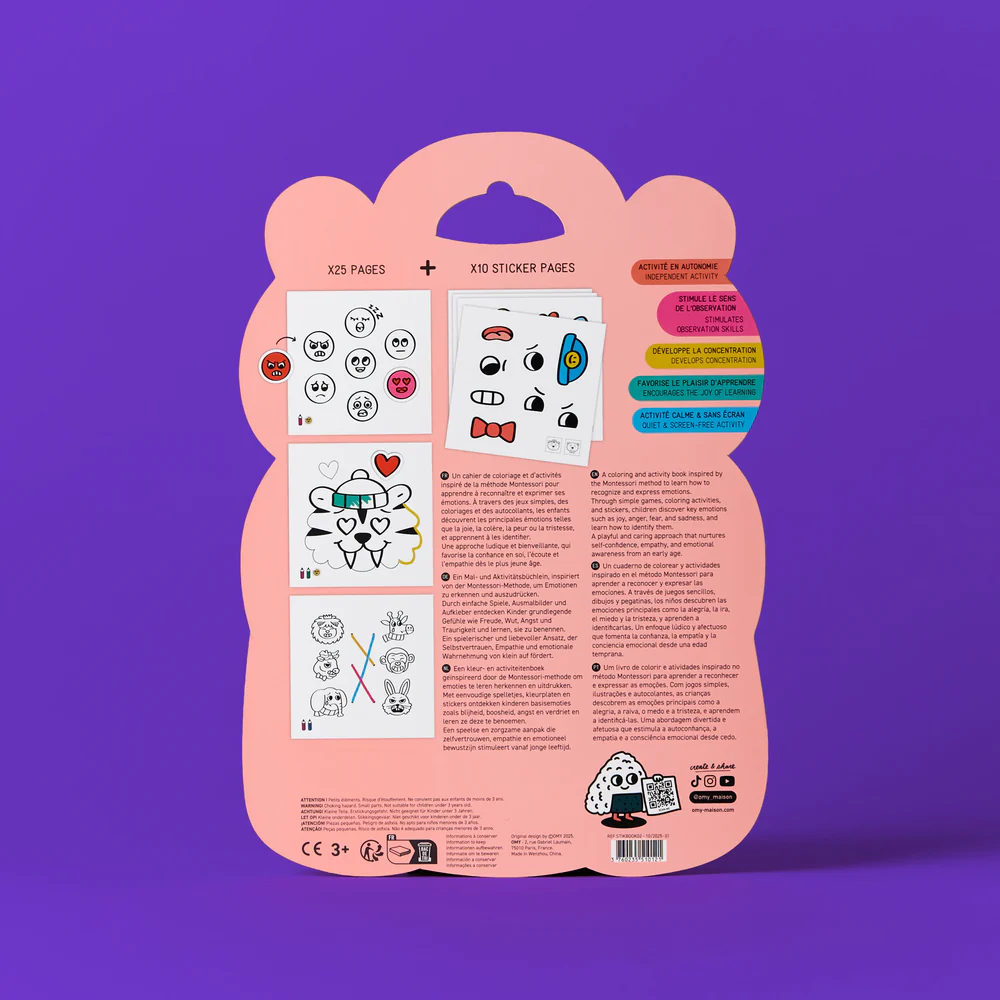 Omy Montessori Livro de Autocolantes Emoções