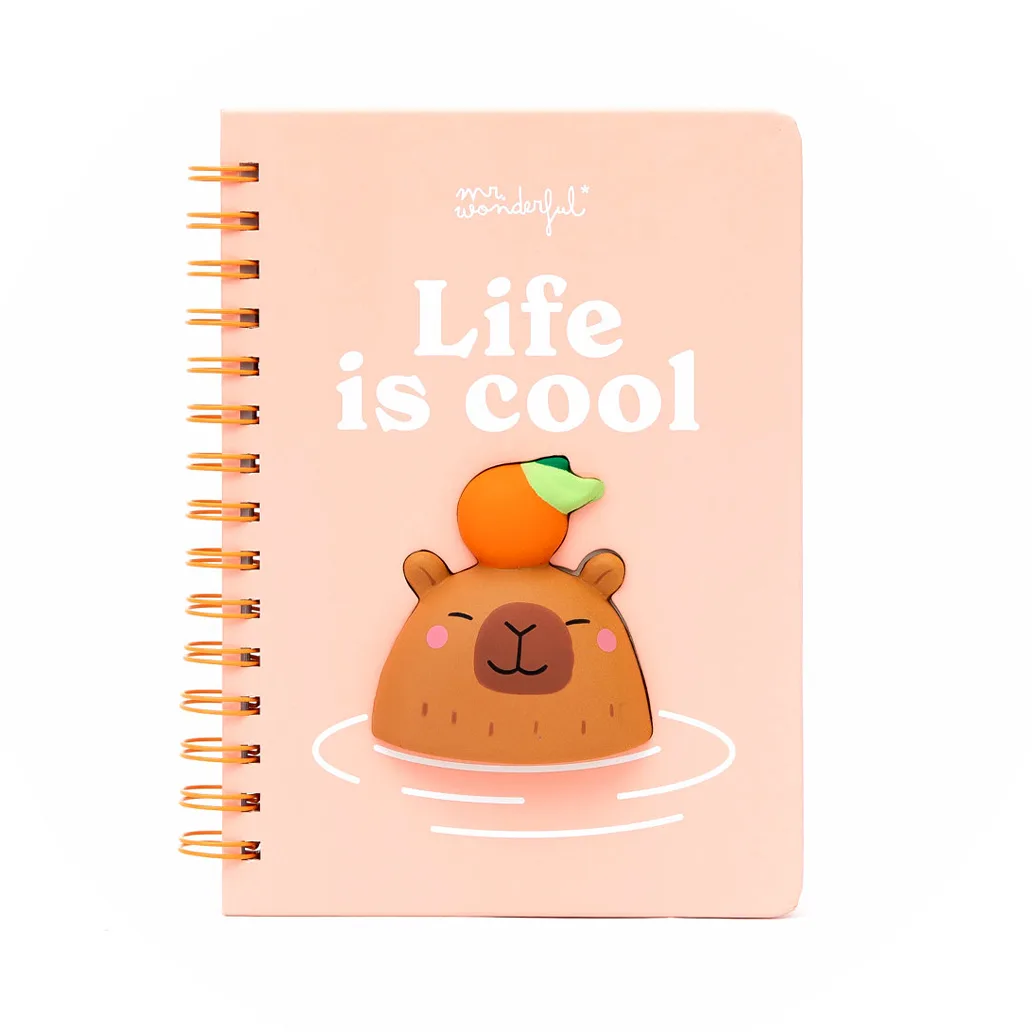 Imagem do produto  Mr. Wonderful Caderno A5 Liso 3D Squishy Capivara "Life Is Cool"