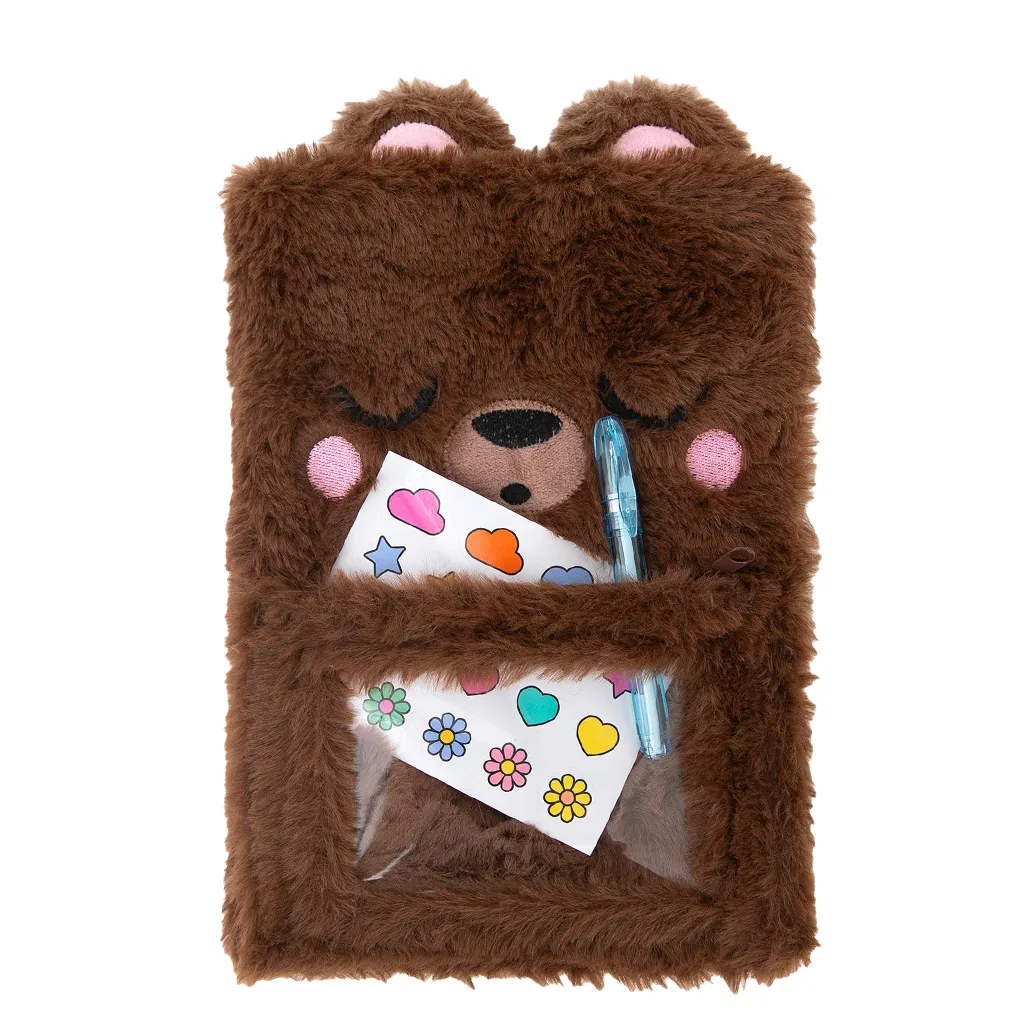 Imagem do produto  Mr. Wonderfull Cadeno A5 Liso Peluche com Bolso - Urso Lazy