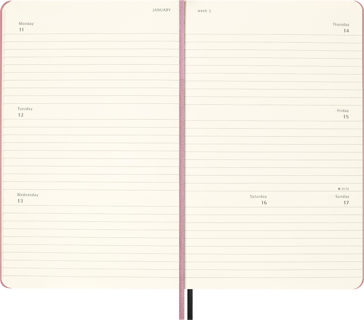Moleskine Agenda 18 Meses 2026-2027 Semanal Capa Dura Grande Blackpink