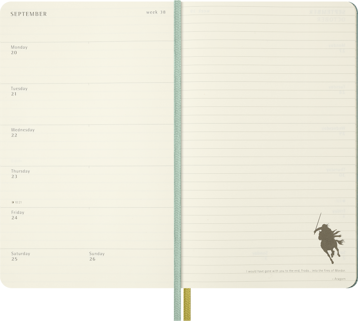 Moleskine Agenda 18 Meses 2026-2027 Semanal Capa Dura Grande The Lord of the Rings