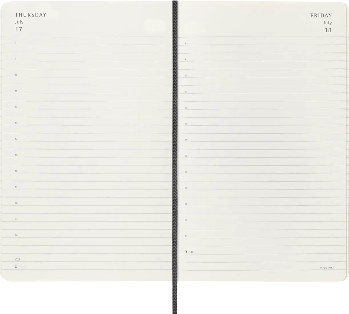 Moleskine Agenda 18 Meses 2026-2027 Diária Capa Soft Grande Preta