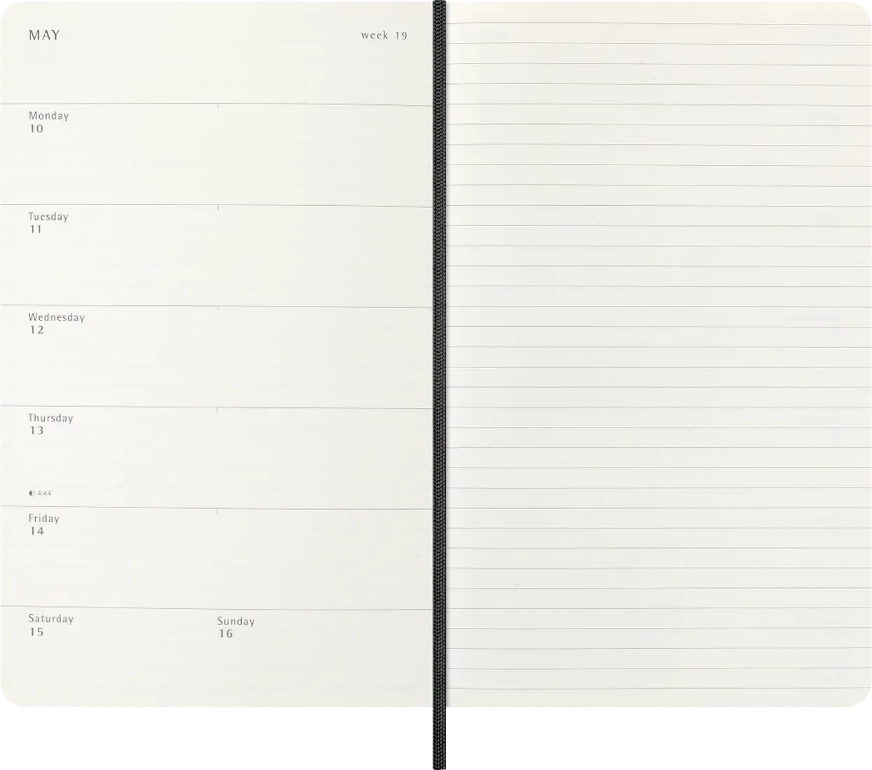 Moleskine Agenda 18 Meses 2026-2027 Semanal Capa Soft Grande Preta