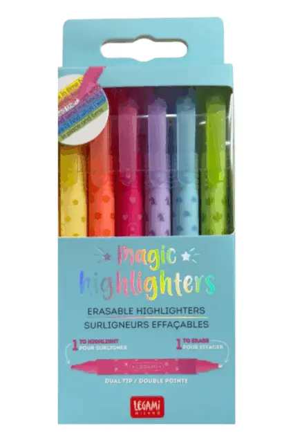 Imagem do produto  Legami Conjunto de 6 Marcadores Fluorescentes Apagáveis