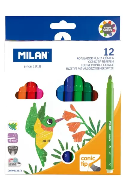 Imagem do produto  Milan Caixa de 12 Canetas de Feltro de Ponta Cónica