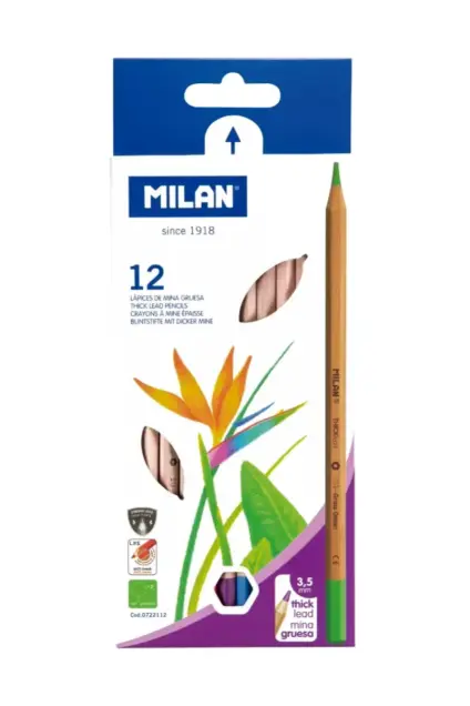 Imagem do produto  Milan Caixa de 12 Lápis de Cor Hexagonais de Mina Grossa