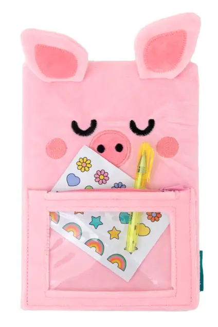 Imagem do produto  Mr. Wonderful Caderno Peluche A5 Liso com Bolso Porco Lazy