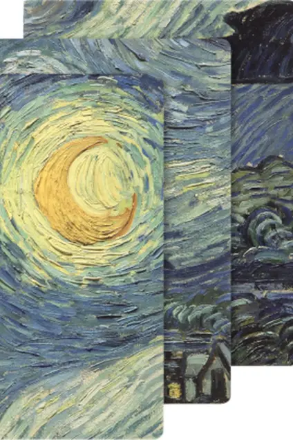 Imagem do produto  Moleskine Gift Box 3 Cadernos Cahiers Capa Soft XL Lisos e 5 Lápis MoMA Vincent Van Gogh