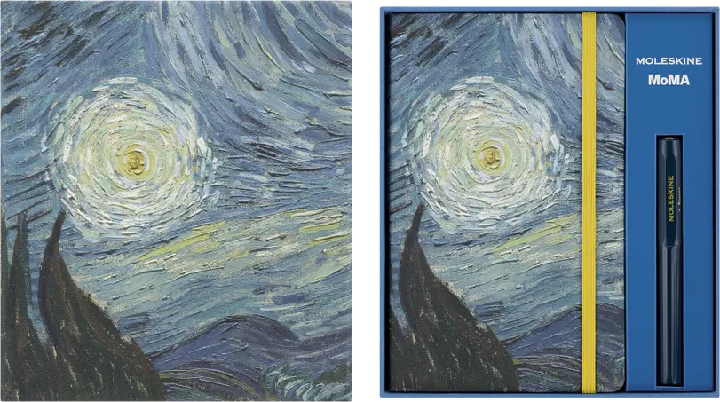 Moleskine Gift Box Caderno Capa Dura Grande Pautado e Esferográfica Kaweco MoMA Vincent Van Gogh - Image 5