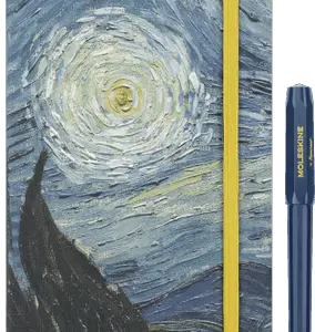 Moleskine Gift Box Caderno Capa Dura Grande Pautado e Esferográfica Kaweco MoMA Vincent Van Gogh