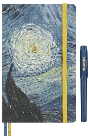 Imagem do produto  Moleskine Gift Box Caderno Capa Dura Grande Pautado e Esferográfica Kaweco MoMA Vincent Van Gogh