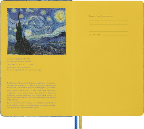 Moleskine Agenda 12 Meses 2027 Semanal Capa Dura Grande MoMA Vincent Van Gogh - Image 2