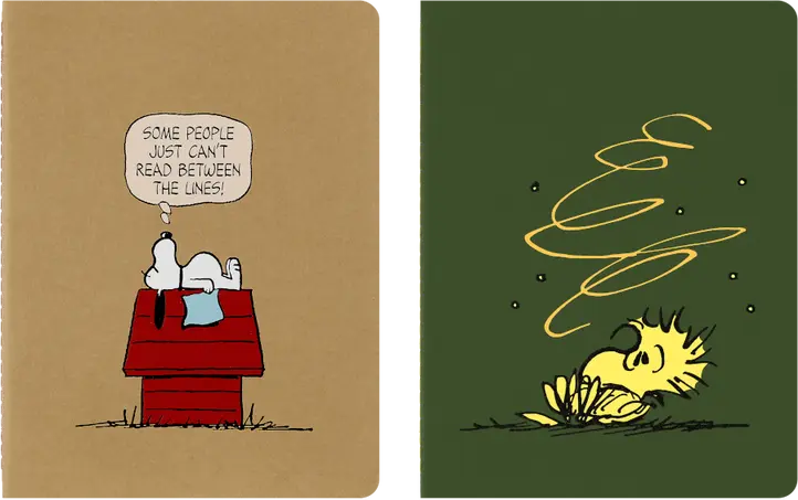 Moleskine Conjunto de 2 Cadernos Cahiers Capa Soft XL Pautados Peanuts Snoopy & Woodstock - Image 2