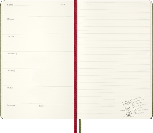 Moleskine Agenda Undated 12 Meses Semanal Capa Dura Grande Peanuts Schroeder - Image 3