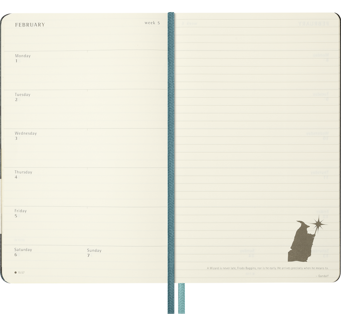Moleskine Agenda 12 Meses 2027 Semanal Capa Dura Grande Lord of the Rings; ISBN: 8056999279134