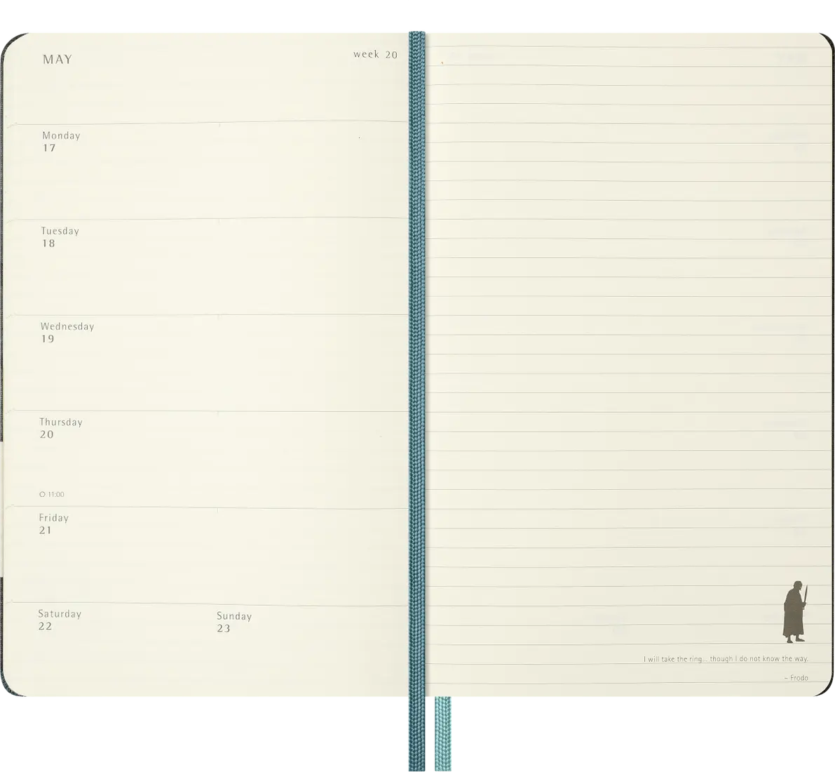 Moleskine Agenda 12 Meses 2027 Semanal Capa Dura Grande Lord of the Rings; ISBN: 8056999279134