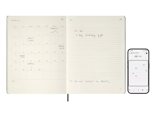 Moleskine Agenda 12 Meses 2027 PRO Semanal Vertical Capa Dura XL Smart Preta; ISBN: 8056999279332