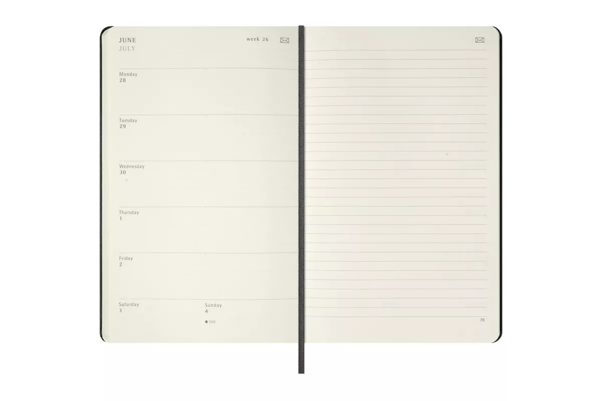 Moleskine Agenda 12 Meses 2027 Semanal Capa Dura Grande Smart Preta; ISBN: 8056999279349