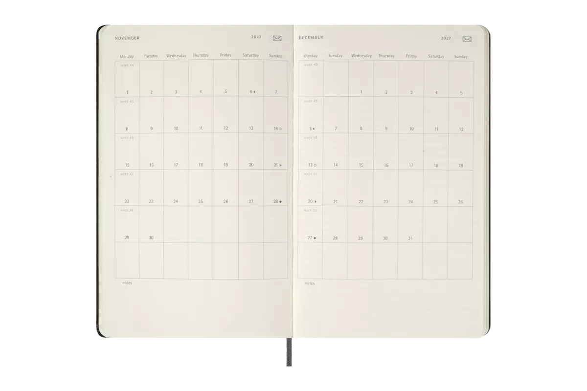 Moleskine Agenda 12 Meses 2027 Semanal Capa Dura Grande Smart Preta; ISBN: 8056999279349
