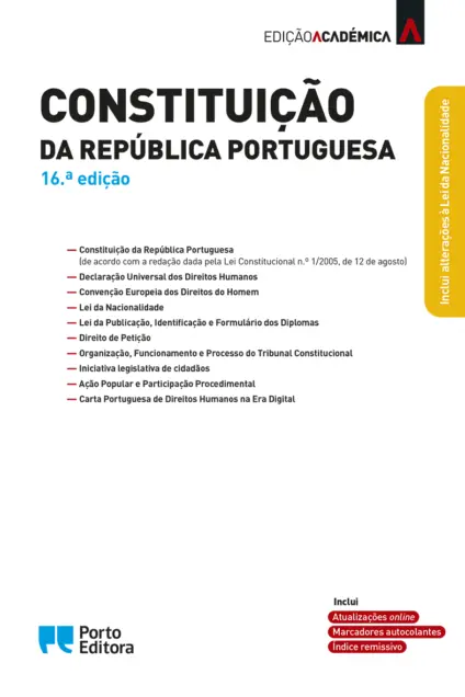Imagem do produto  Constituição da República Portuguesa - Edição Académica  16ª edição