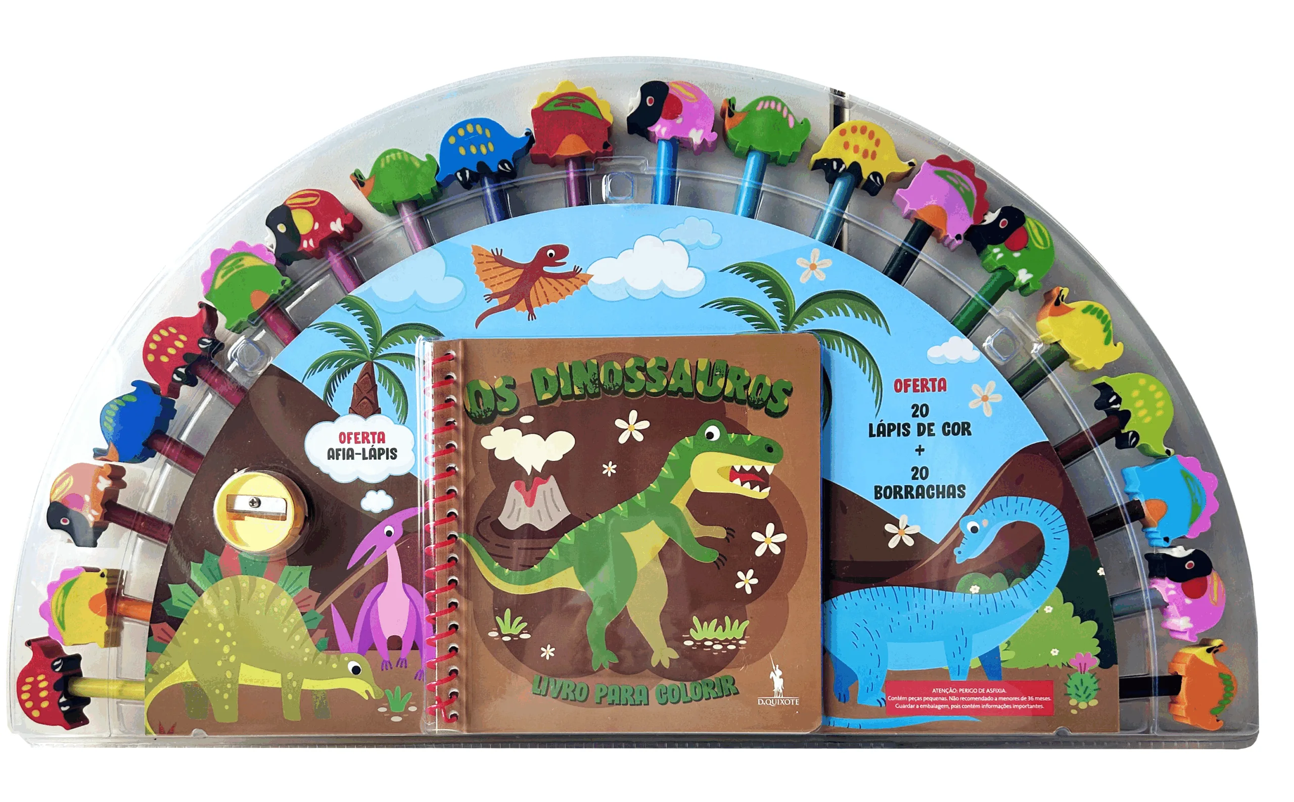 Imagem do produto  Os Dinossauros - Livro para Colorir com 20 lápis + 20 Borrachas