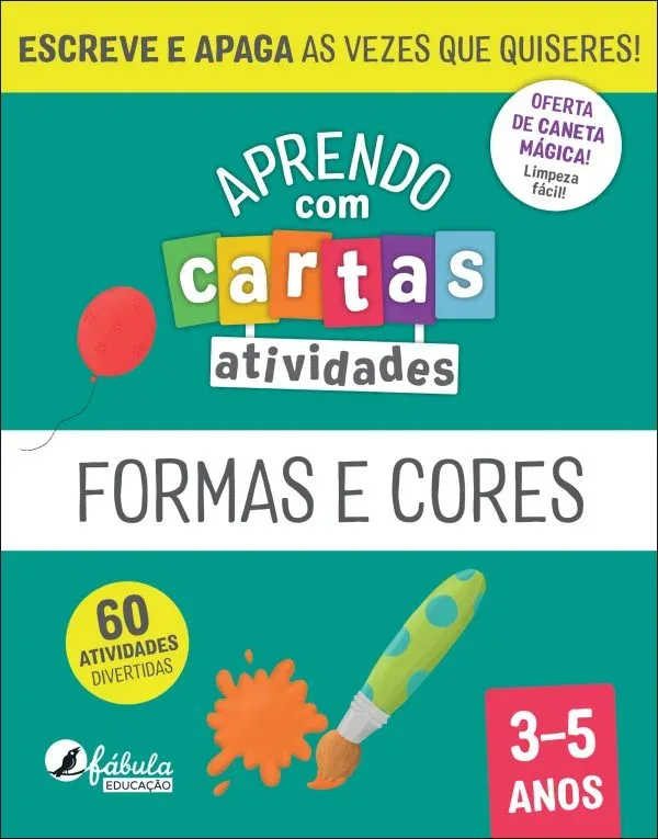 Imagem do produto  Aprendo com Cartas - Atividades Formas e Cores 3-5 Anos